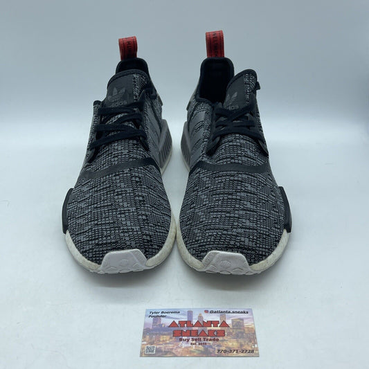 Size 13 - adidas NMD_R1 Glitch Black Grey White Red Suede Leather (BB2884)