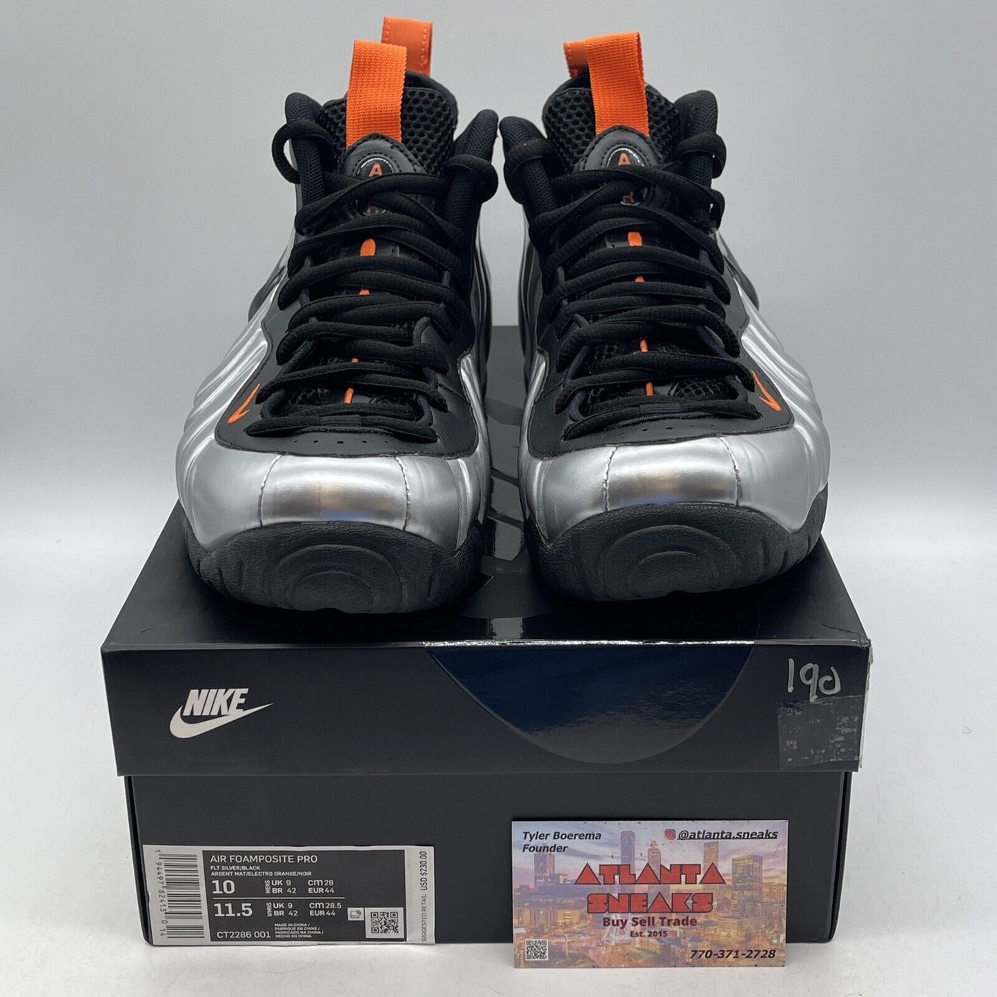 Size 10 - Nike Air Foamposite Pro Halloween Silver  Black Orange (CT2286-001)