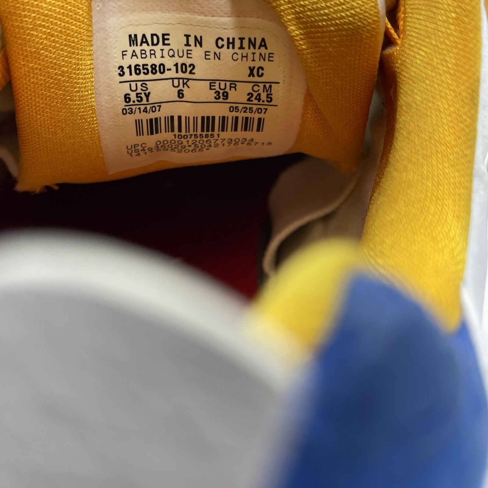 Size 6.5Y - Nike Air Jordan Truno Ko Golden State Yellow Blue (316580-102)