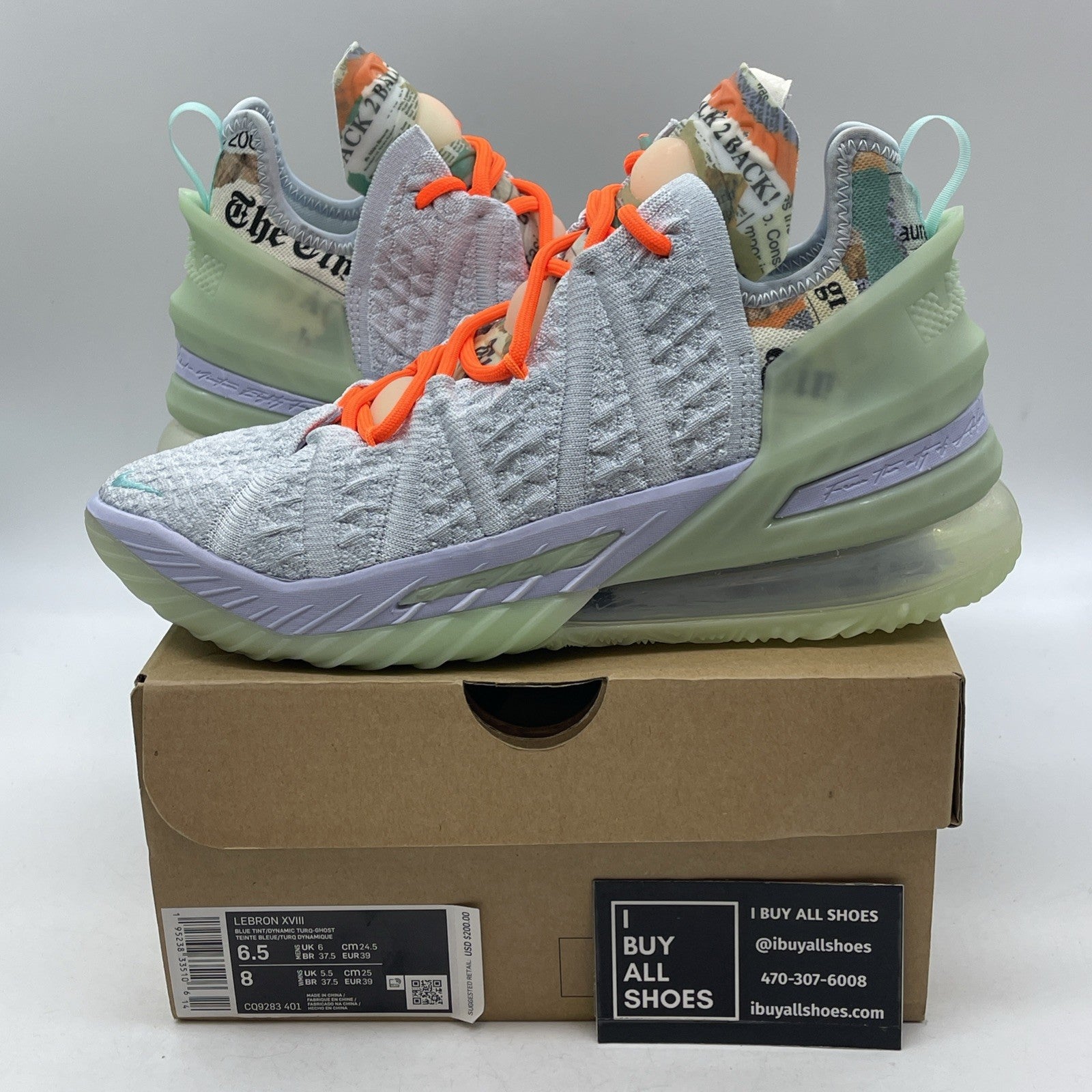 Size 6.5 - Diana Taurasi x Nike LeBron 18 GOAT Vision (CQ9283-401)