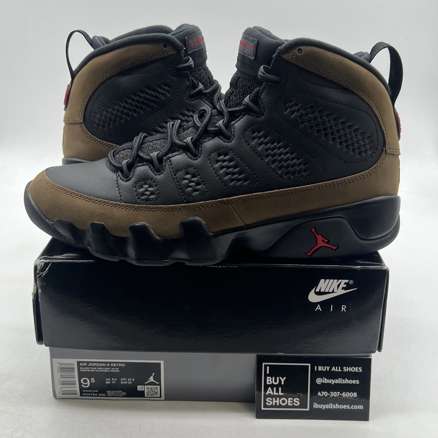 Size 9.5 - Air Jordan 9 Retro 2024 Olive (HV4794-030)