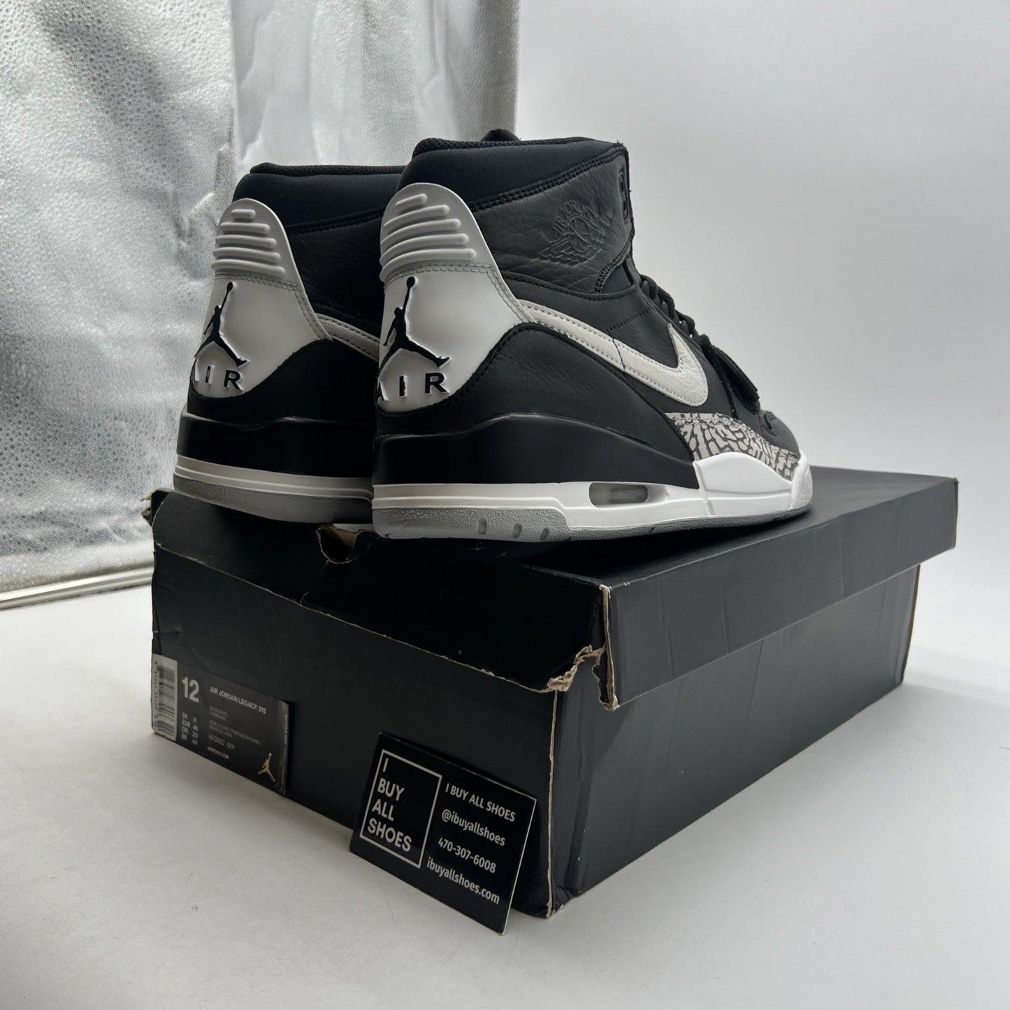 Size 12 - Air Jordan Legacy 312 Black Cement (AV3922-001)