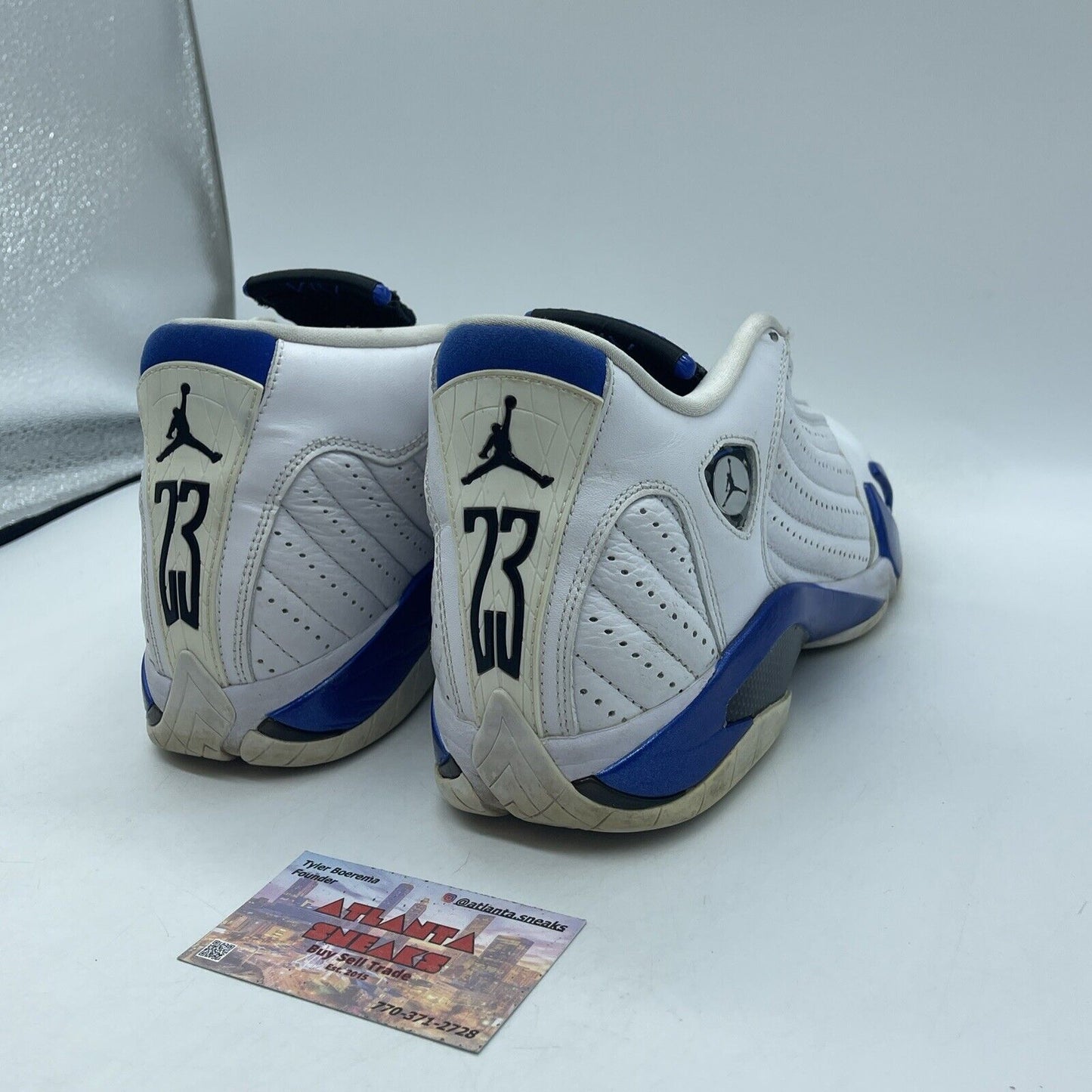 Size 9 - Air Jordan 14 Retro Hyper Royal Blue Black White Leather (487471-104)