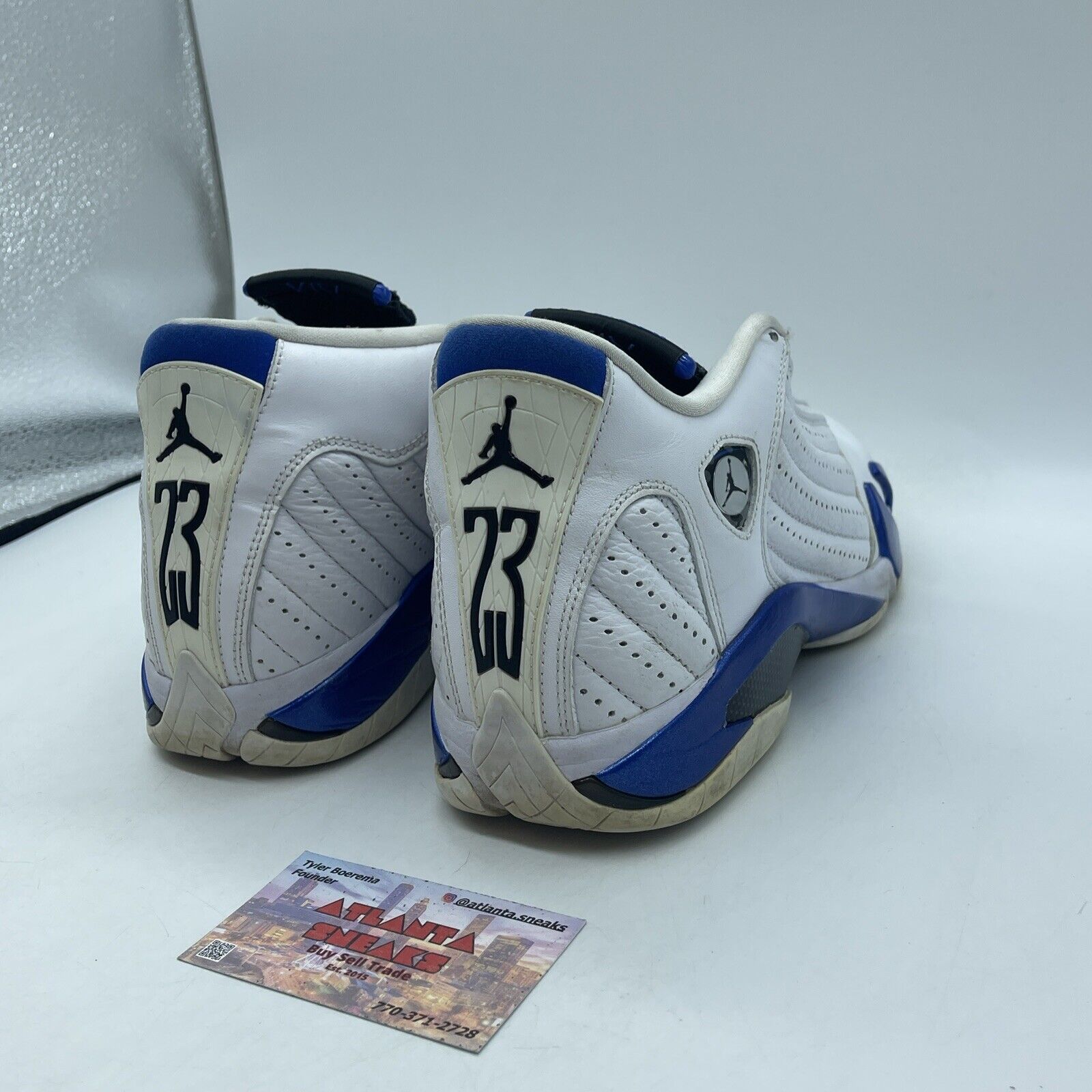 Size 9 - Air Jordan 14 Retro Hyper Royal Blue Black White Leather (487471-104)