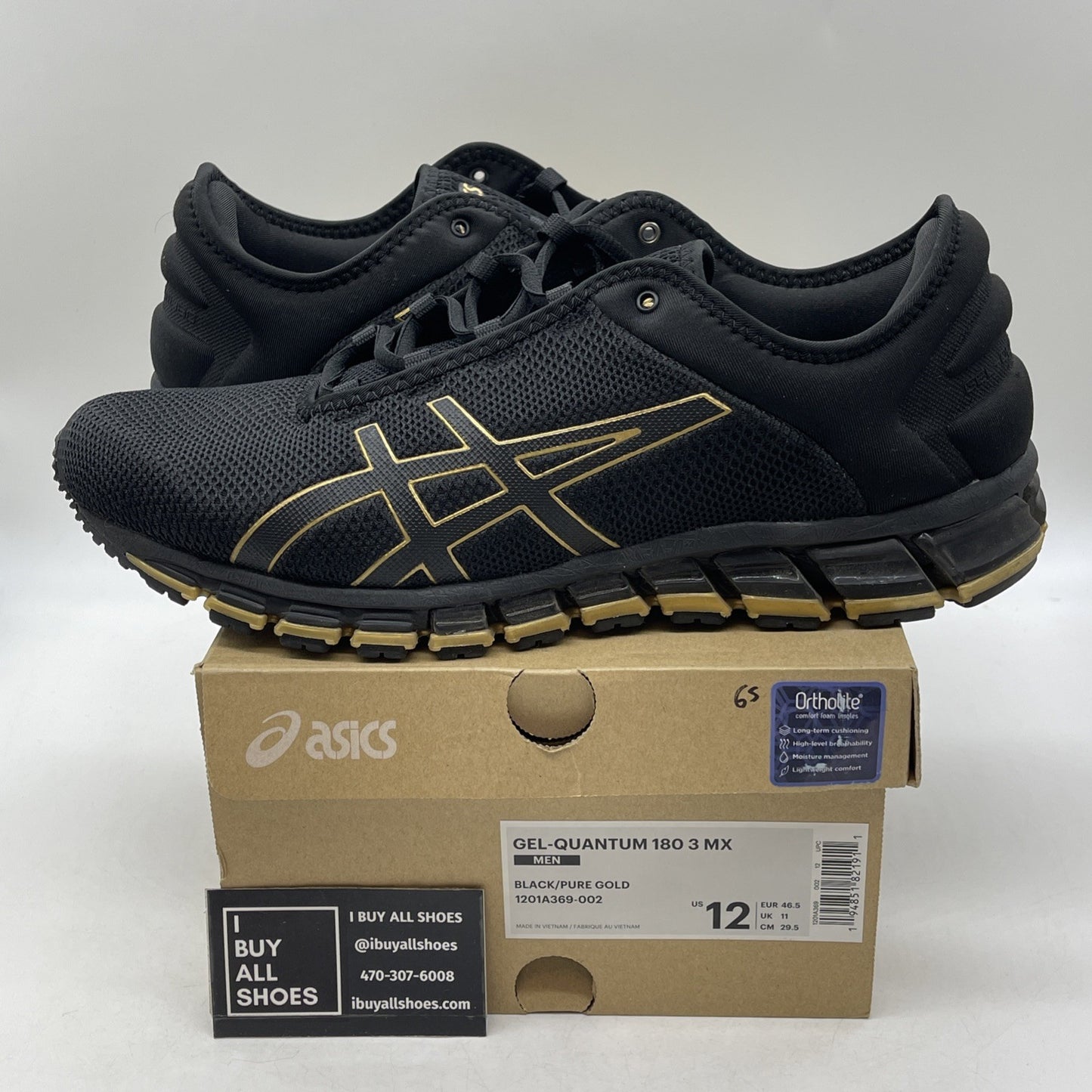 Size 12 - Asics Gel Quantum 90 Black Gold (1201A369-002)