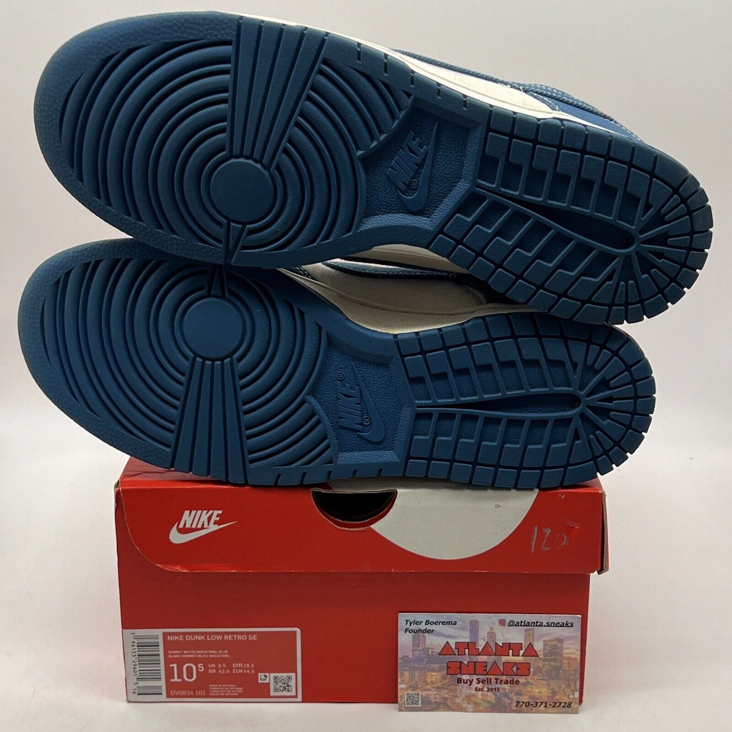 Size 10.5 - Nike Dunk Low SE Sashiko - Industrial Blue White (DV0834-101)