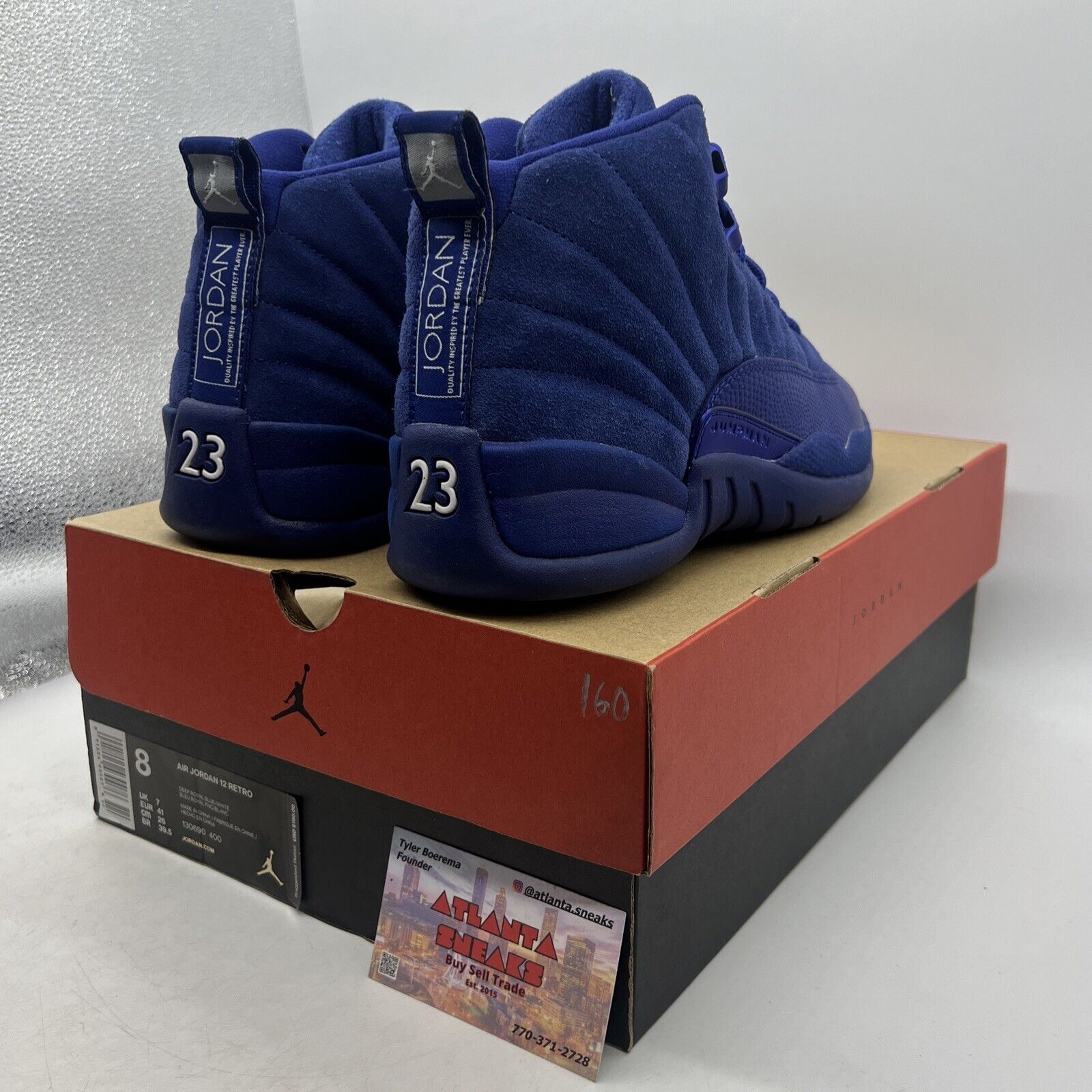 Size 8 - Air Jordan 12 Retro Deep Royal White Suede (130690-400)