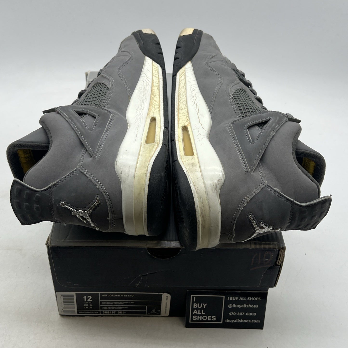 Size 12 - Air Jordan 4 Retro 2004 Cool Grey (308497-001)