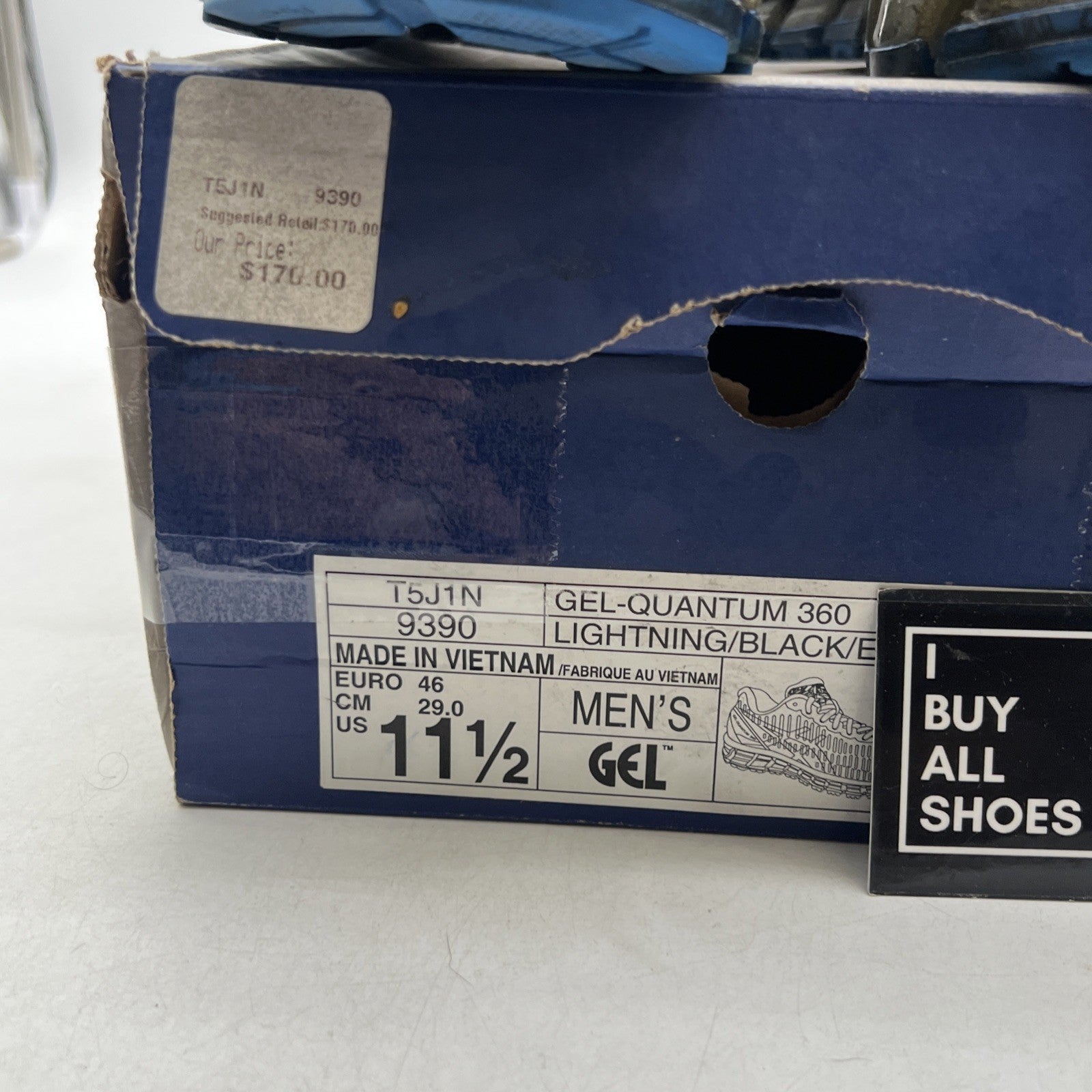 Size 11.5 - ASICS GEL-Quantum 360 Low Gray (T5J1N-9390)