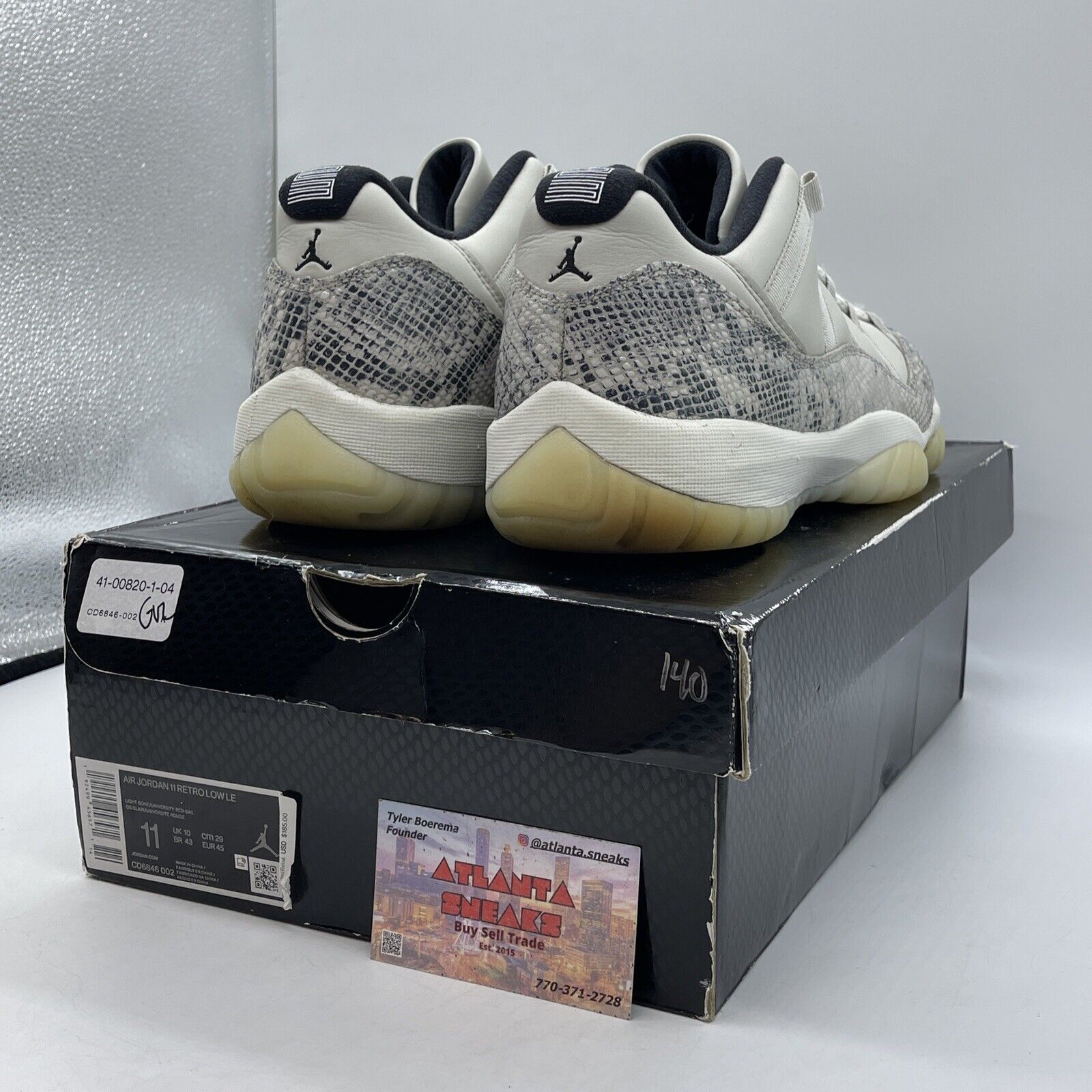 Size 11 - Air Jordan 11 Retro Low Light Bone Snakeskin Leather (CD6846-002)