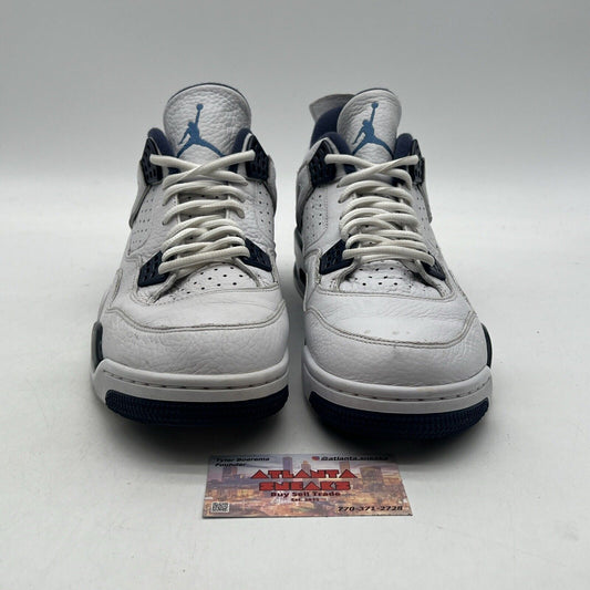 Size 11 - Air Jordan 4 Retro LS Columbia White Navy Leather (314254-107)