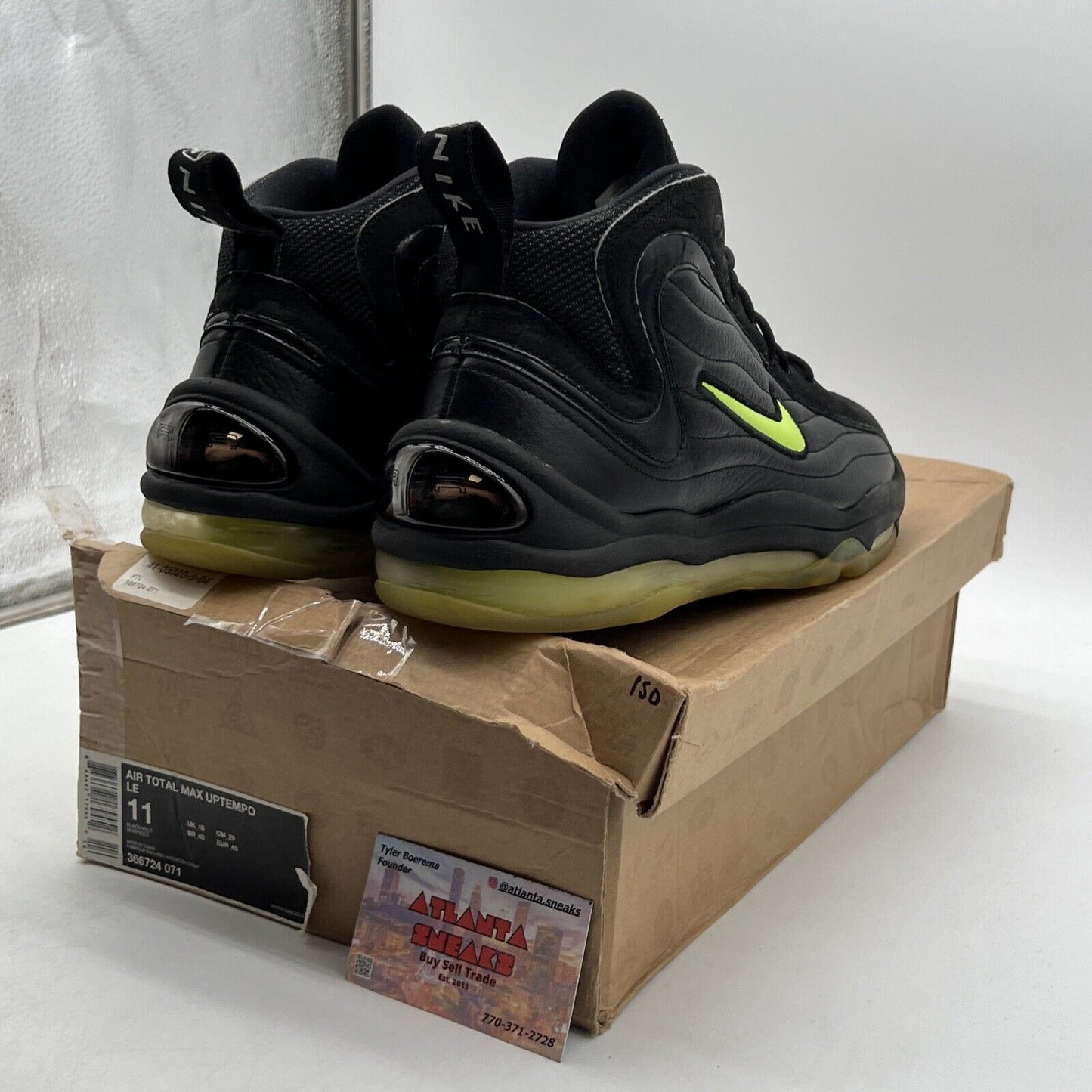 Size 11 - Nike Air Total Max Uptempo LE Black Volt Leather (366724-071)