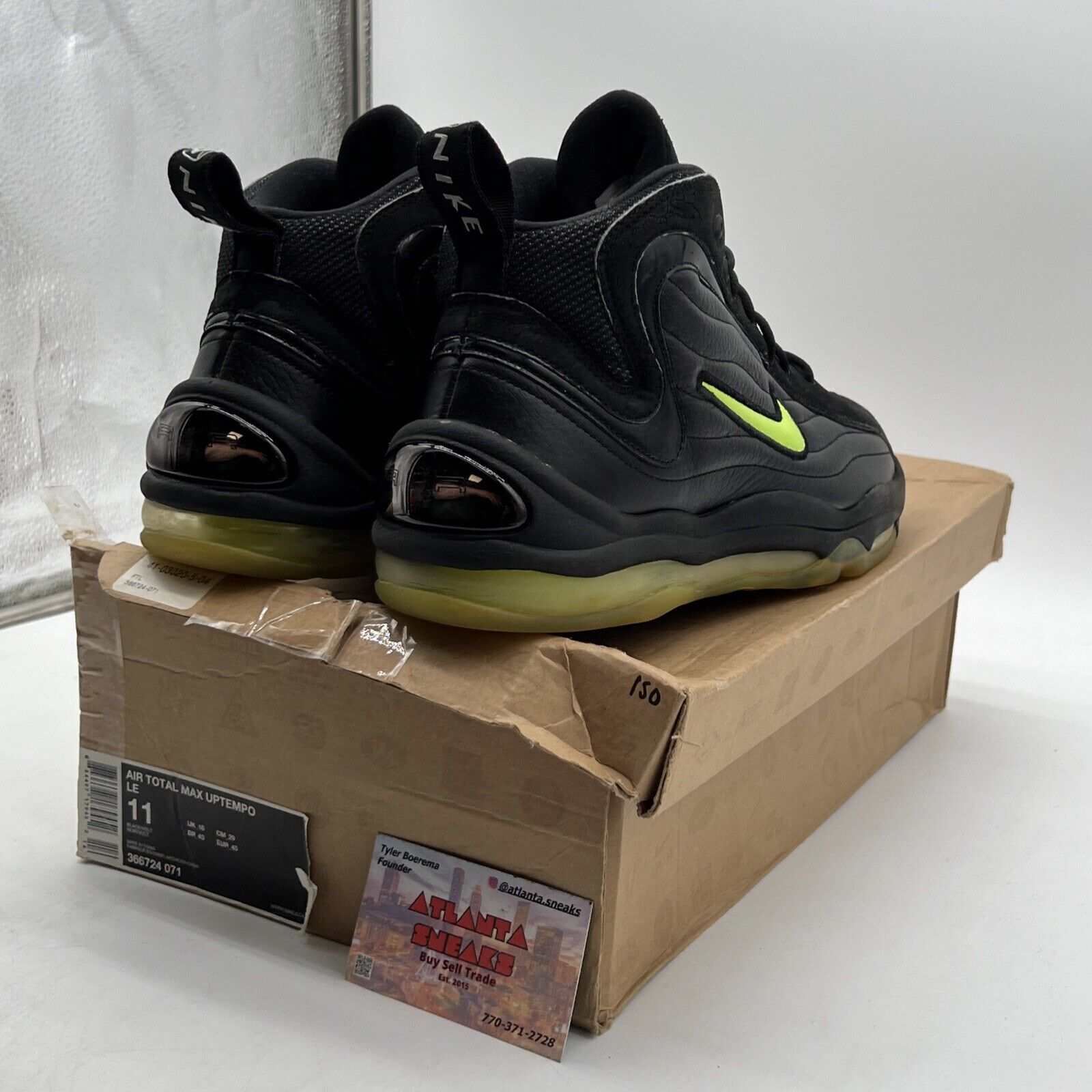 Size 11 - Nike Air Total Max Uptempo LE Black Volt Leather (366724-071)