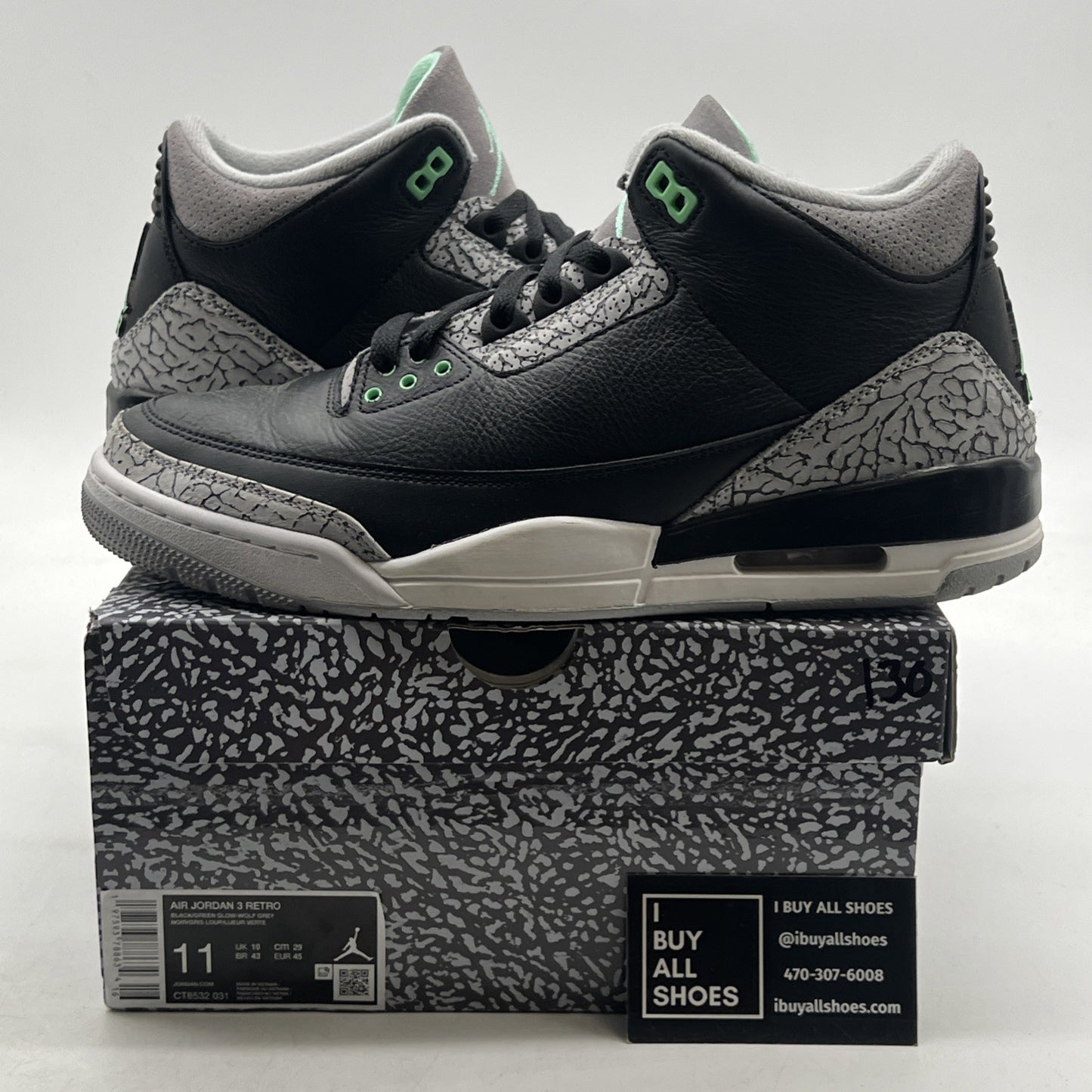 Size 11 - Air Jordan 3 Retro Green Glow (CT8532-031)