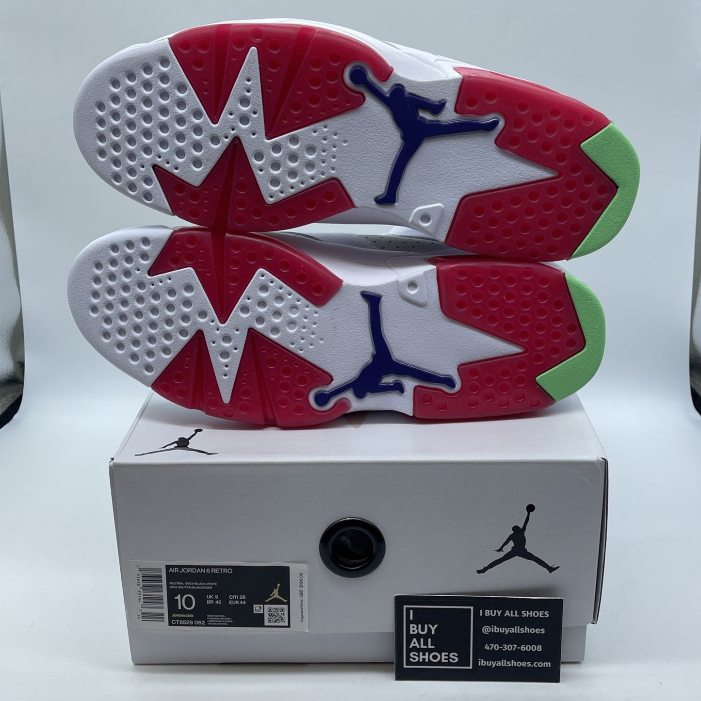 Size 10 - Air Jordan 6 Retro Hare Grey White Suede Leather (CT8529-062)
