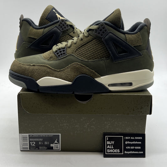 Size 12 - Air Jordan 4 SE Retro Low Craft - Olive (FB9927-200)