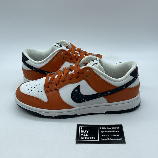 Size 7.5 - Nike Dunk Low Starry Swoosh Orange Black Leather (FV6909-800)