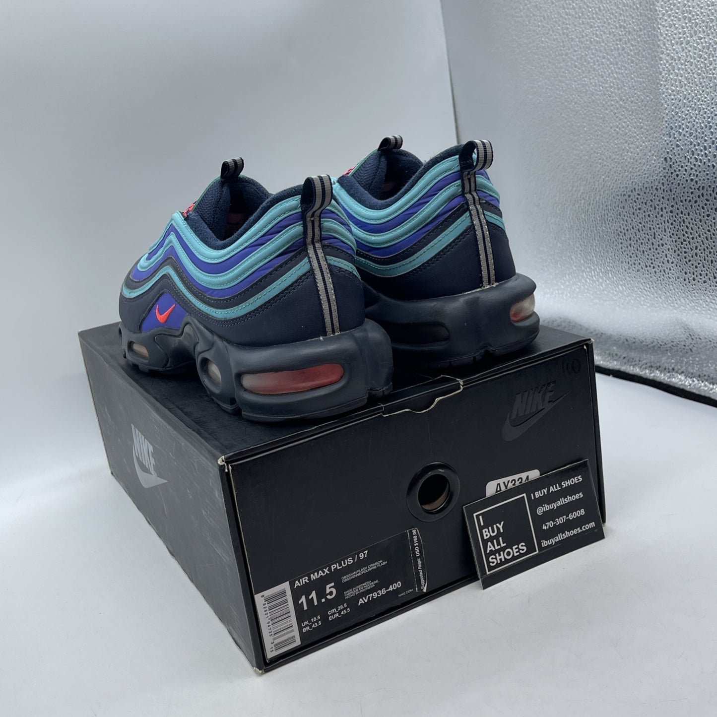 Size 11.5 - Nike Air Max Plus/97 Discover Your Air Blue Black (AV7936-400)