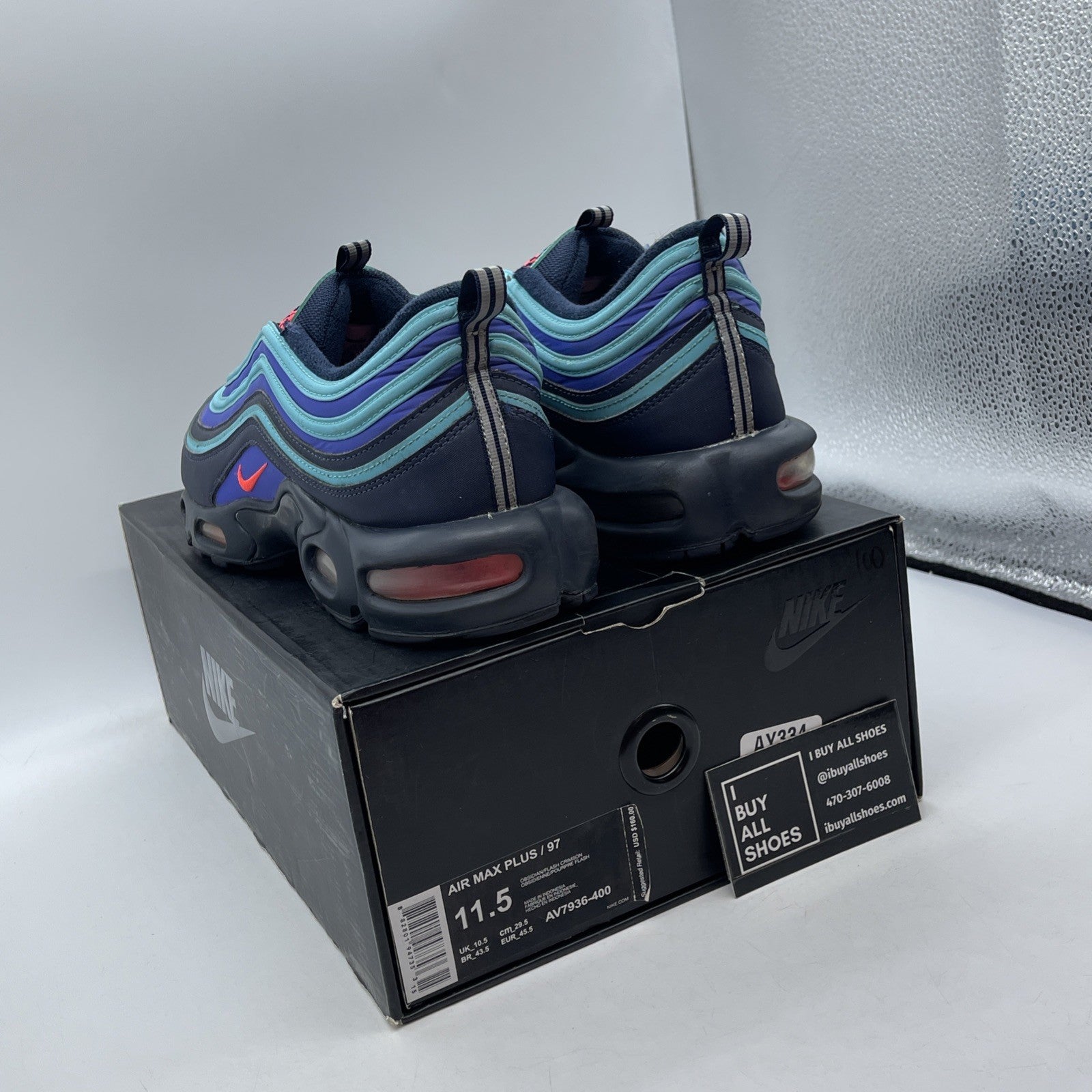 Size 11.5 - Nike Air Max Plus/97 Discover Your Air Blue Black (AV7936-400)