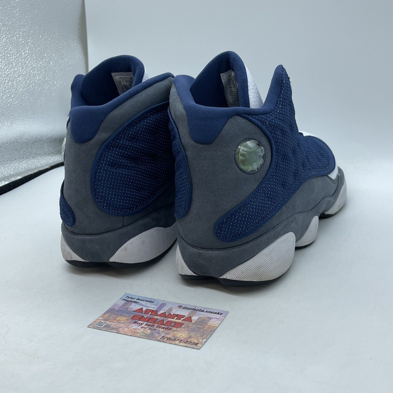 Size 11.5 - Jordan 13 Retro Mid Flint Grey Blue Suede White (414571-404)