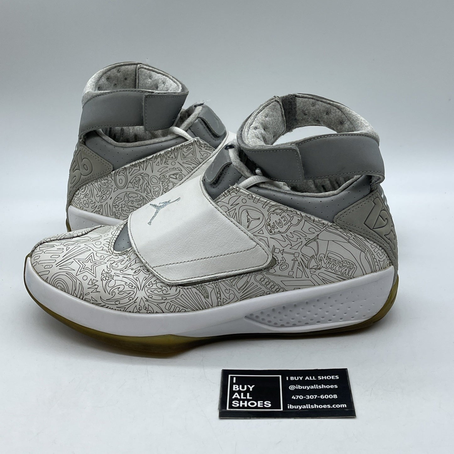 Size 10 - Air Jordan 20 Retro Laser Grey White Suede Leather (743991-100)