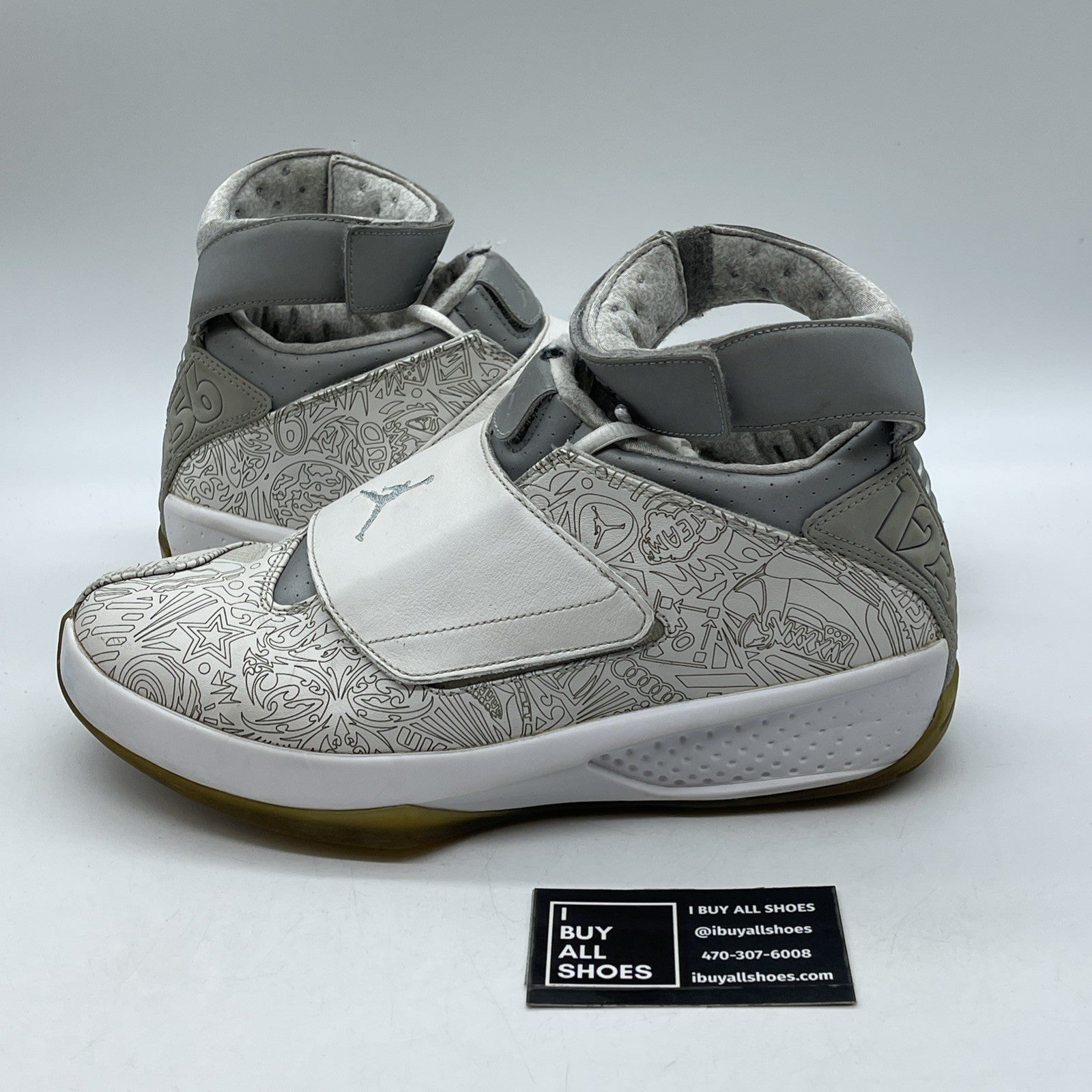 Size 10 - Air Jordan 20 Retro Laser Grey White Suede Leather (743991-100)