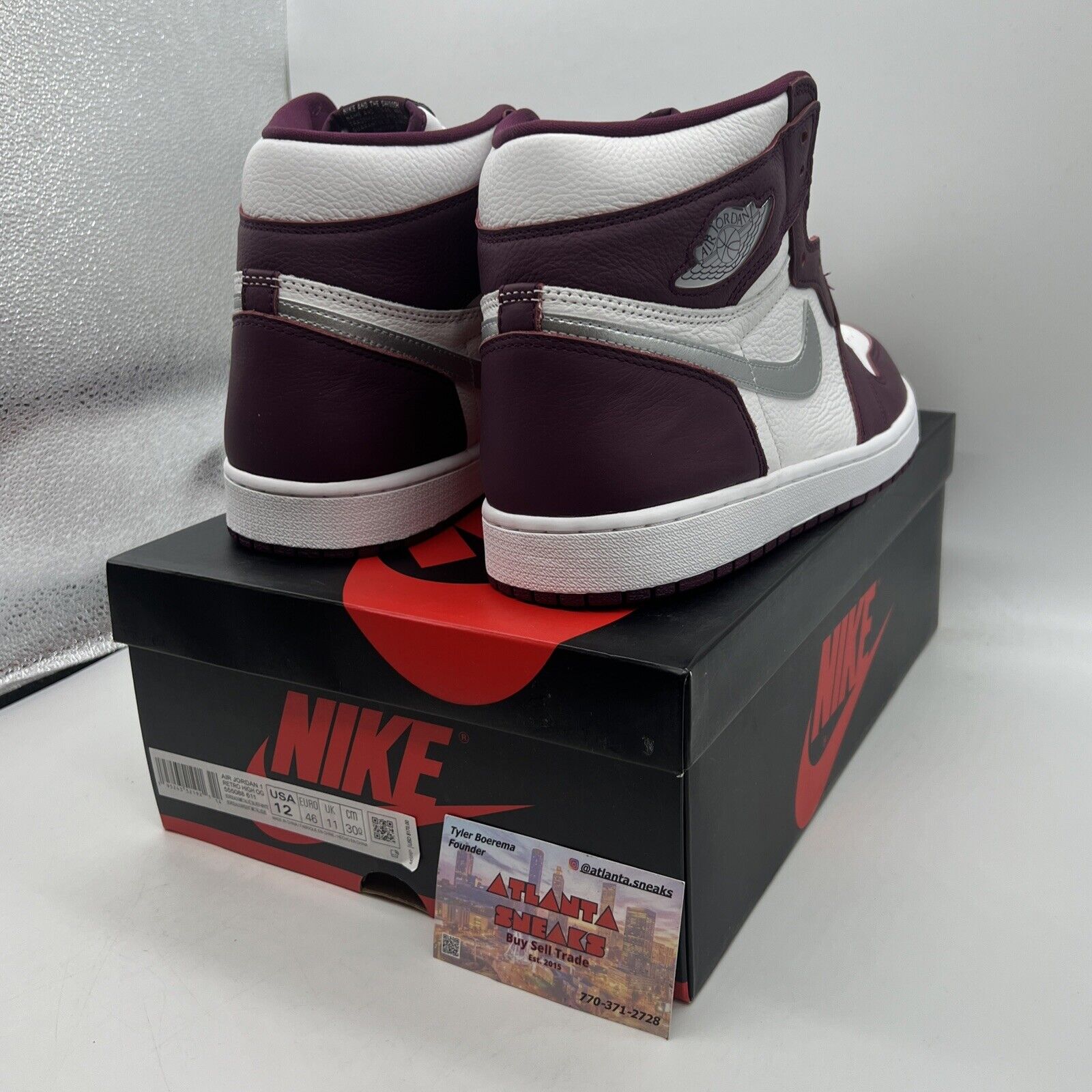 Size 12 - Jordan 1 Retro High OG Bordeaux Brand New Og All