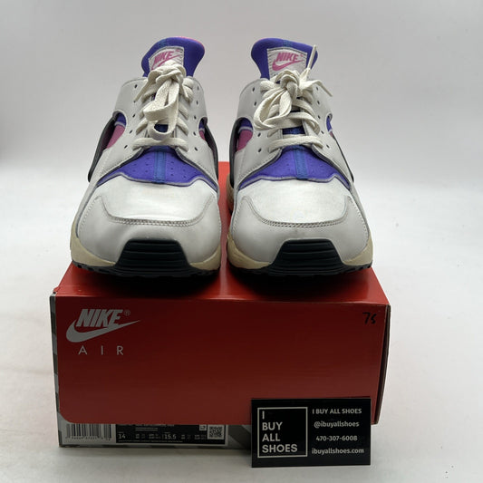 Size 14 -Nike Air Huarache Run PRM Playful Pink Blue Joy Sail White (FB9697-001)