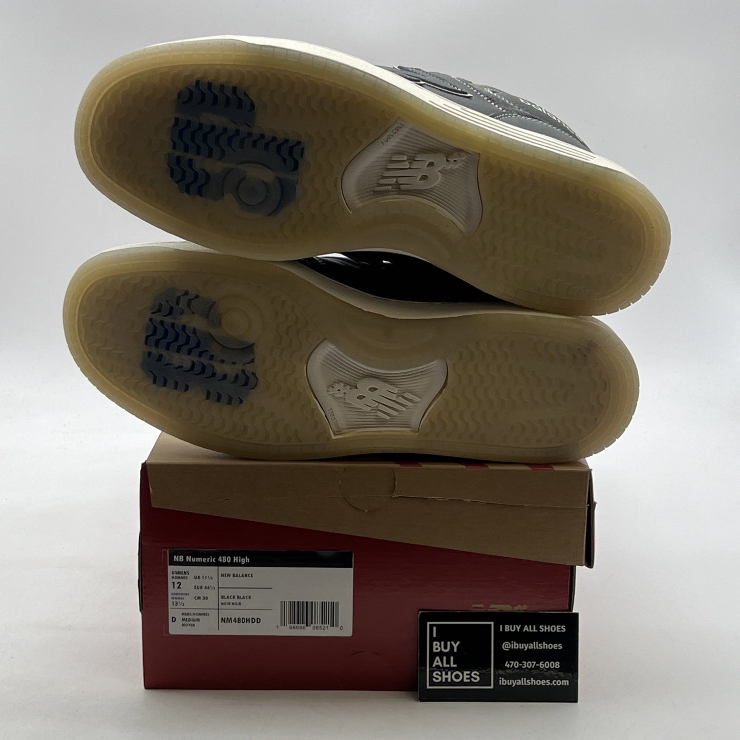 Size 12 - New Balance 480 High Black White Sneaker (NM480HDD)