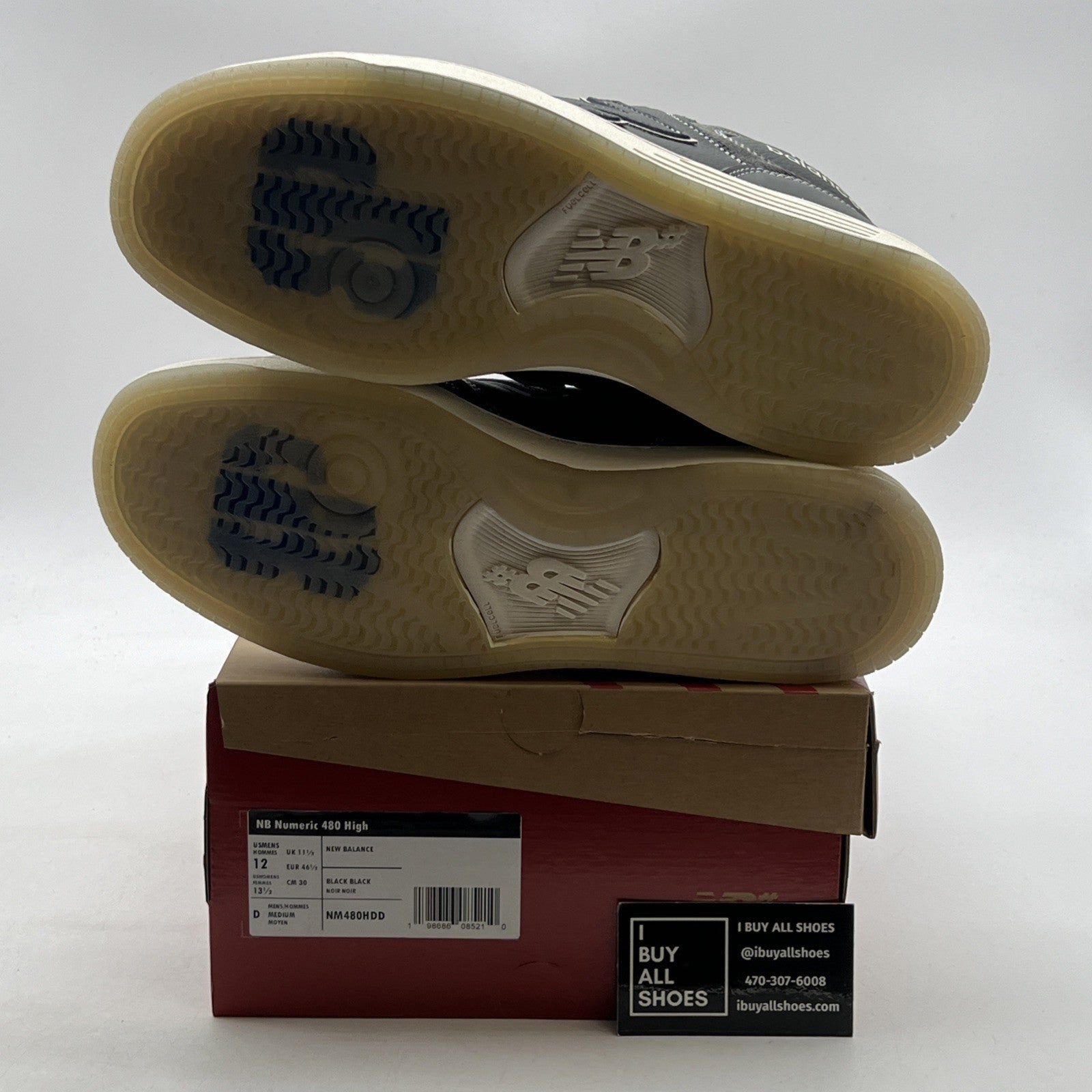 Size 12 - New Balance 480 High Black White Sneaker (NM480HDD)