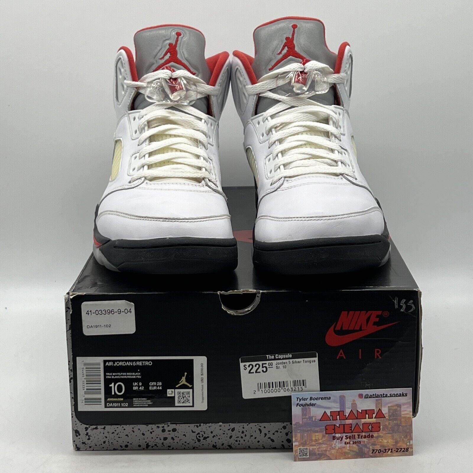 Size 10 - Jordan 5 Retro Mid Fire Red Black White Leather (DA1911-102)