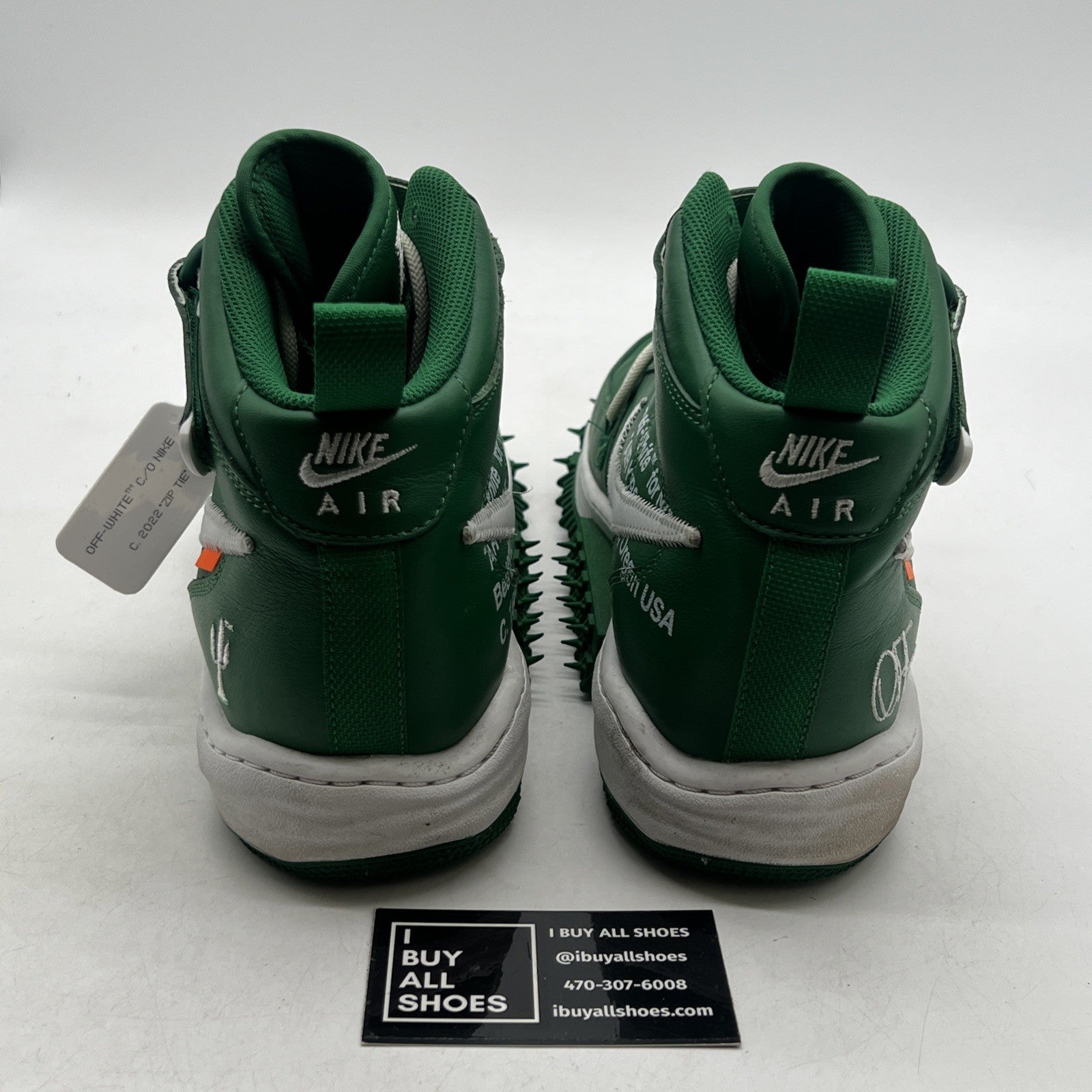 Size 12 - Nike Off-White x Air Force 1 SP Leather Mid Pine Green (DR0500-300)