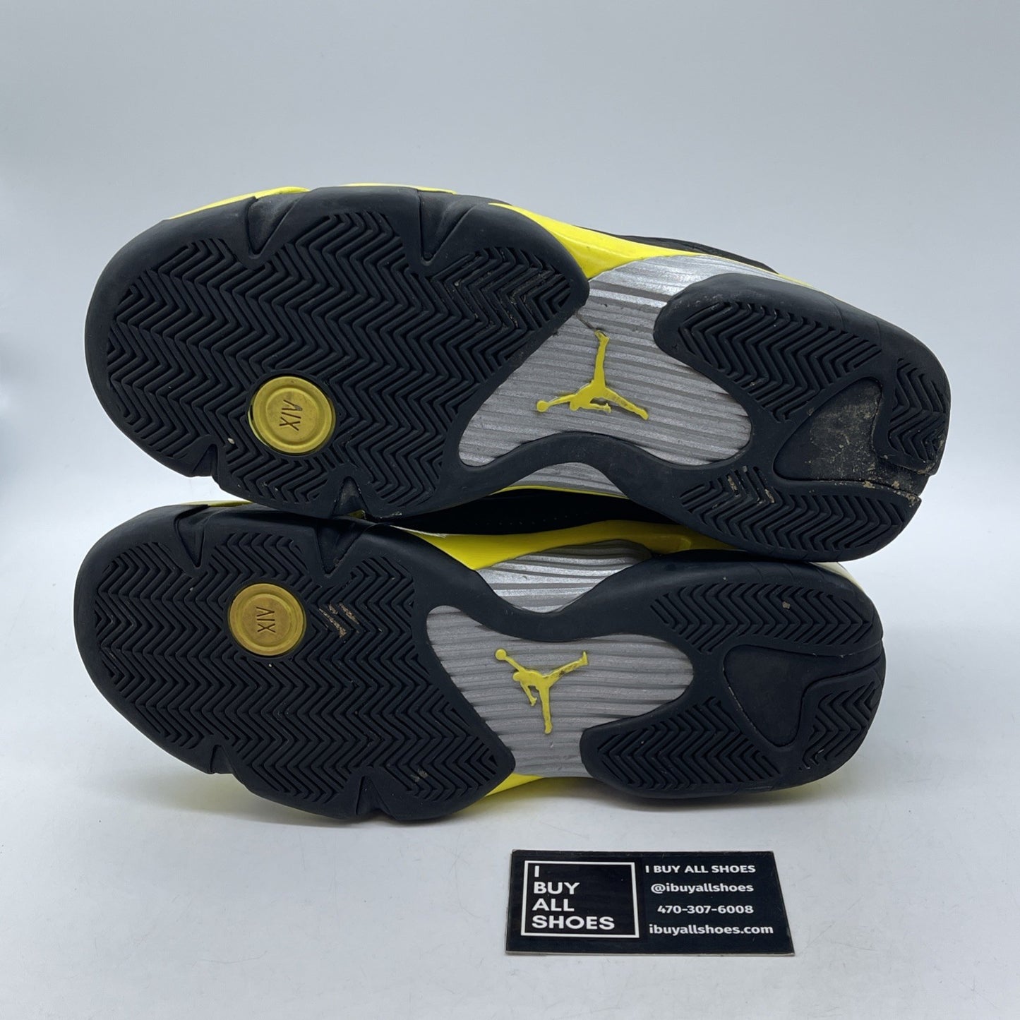 Size 9 - Air Jordan 14 Retro Thunder Black Yellow Suede (487471-070)