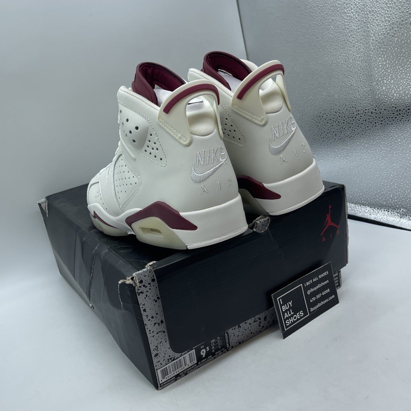 Size 9.5 - Air Jordan 6 Retro 2015 Maroon (384664-116)