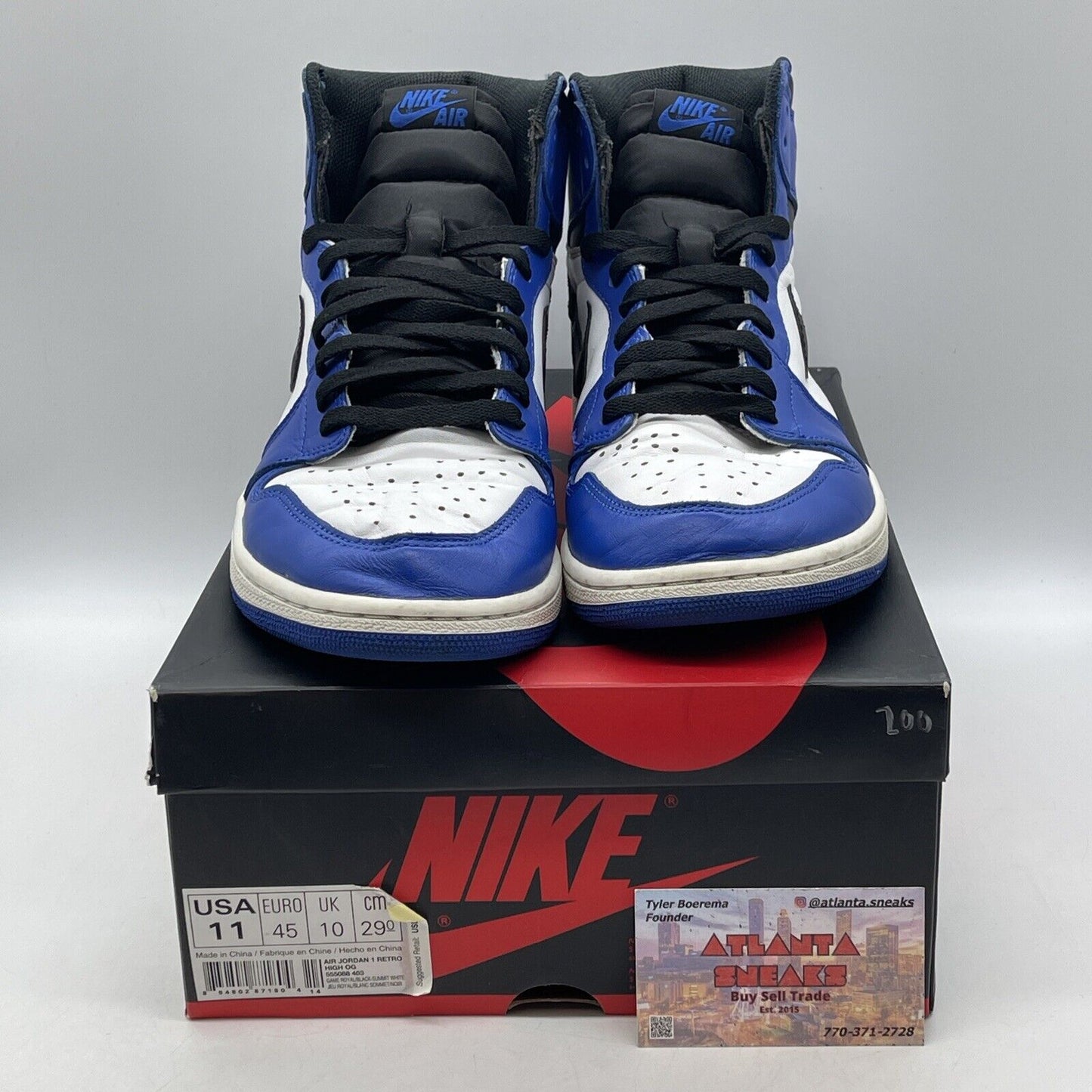 Size 11 - Jordan 1 Retro High OG Game Royal White Blue  Leather (555088-403(