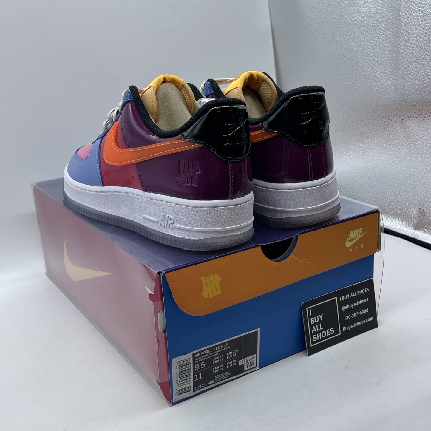 Size 9.5 - Nike Undefeated x Air Force 1 Low Total Orange Leather (DV5255-400)