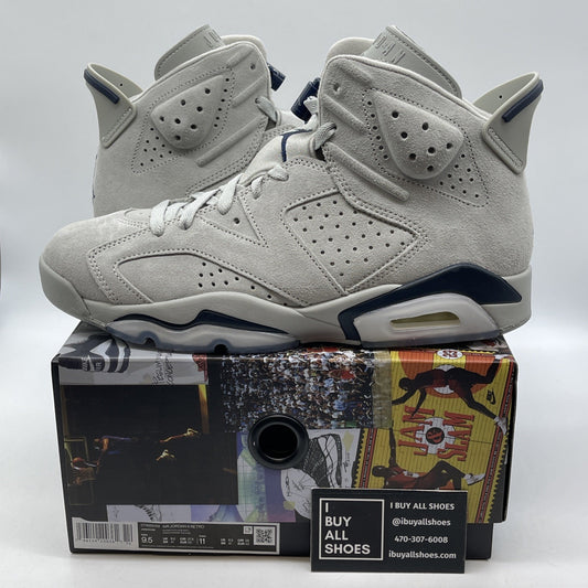 Size 9.5 - Jordan 6 Retro Mid Georgetown Grey Blue Suede (CT8529-012)