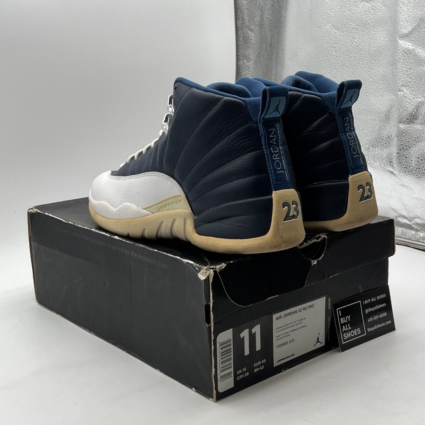 Size 11 - Air Jordan 12 Retro 2012 Obsidian (130690-410)