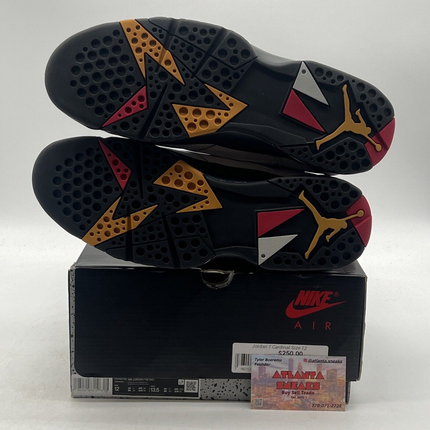 Size 12 - Jordan 7 Cardinal 2022 Red White Black Yellow Leather (CU0307-106)