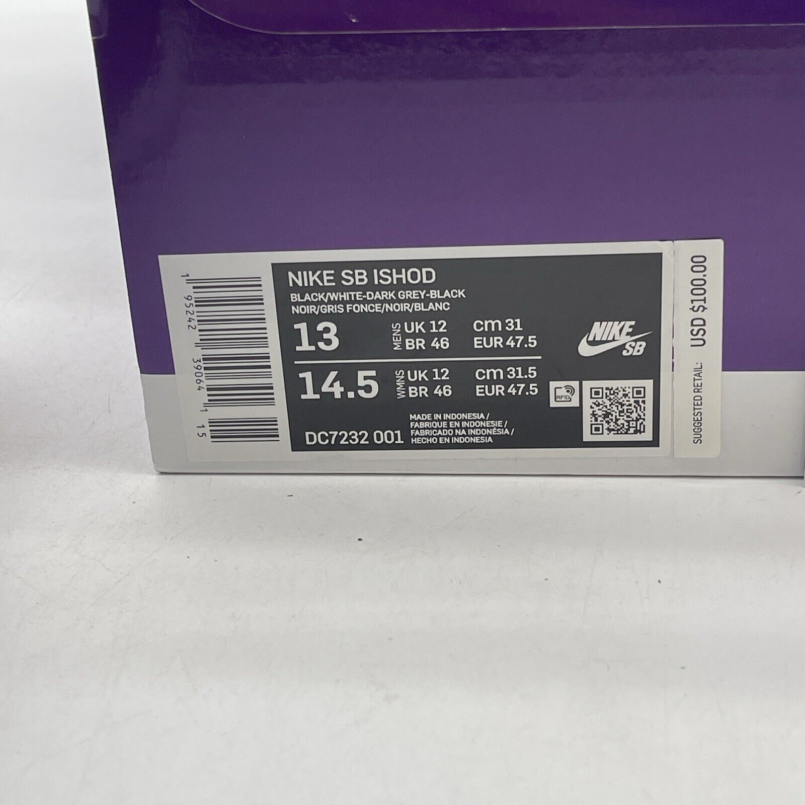 Size 13 - Nike SB Ishod Wair Black White Suede Leather (DC7232-001)