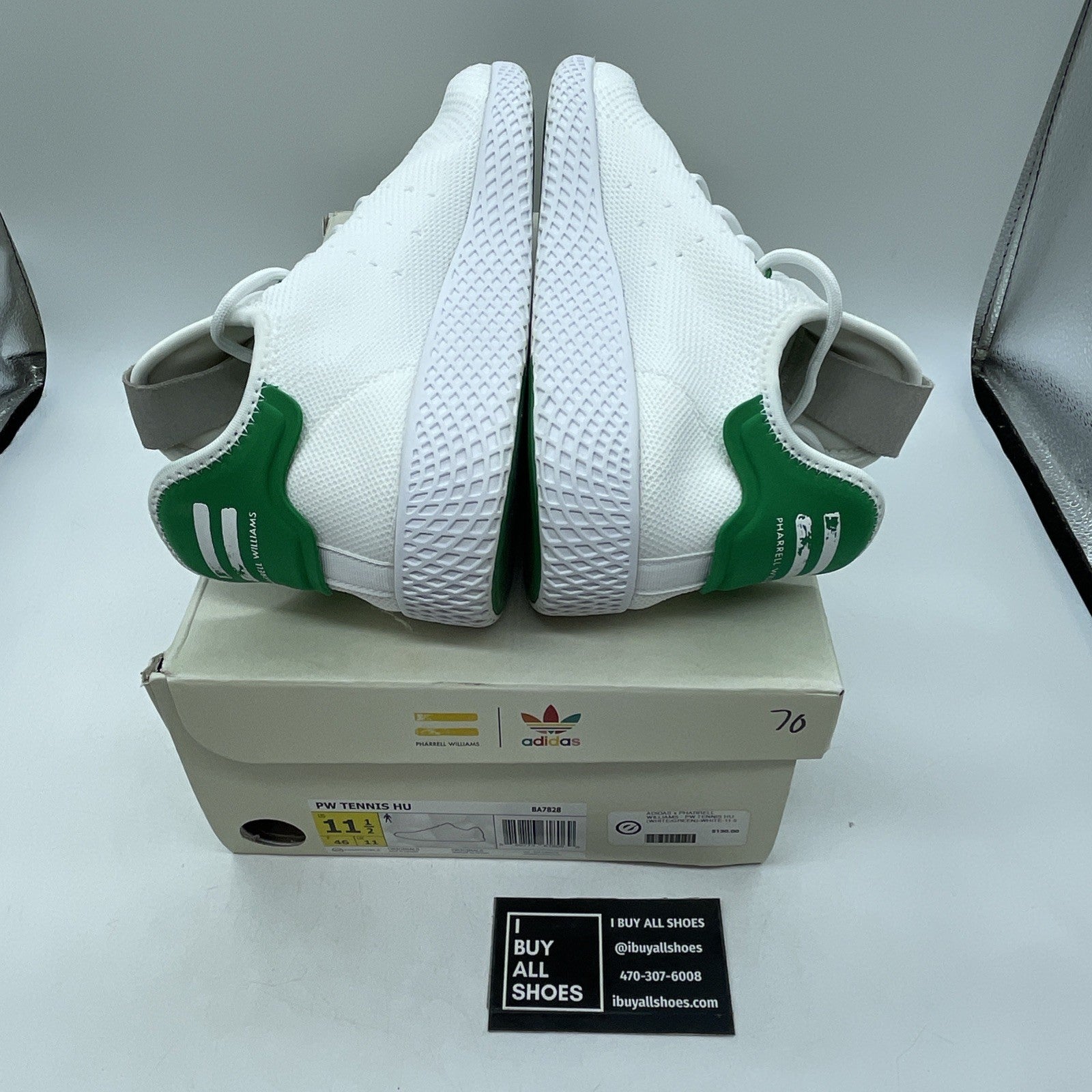Size 11.5 - Pharrell x adidas Tennis Hu Green (BA7828)