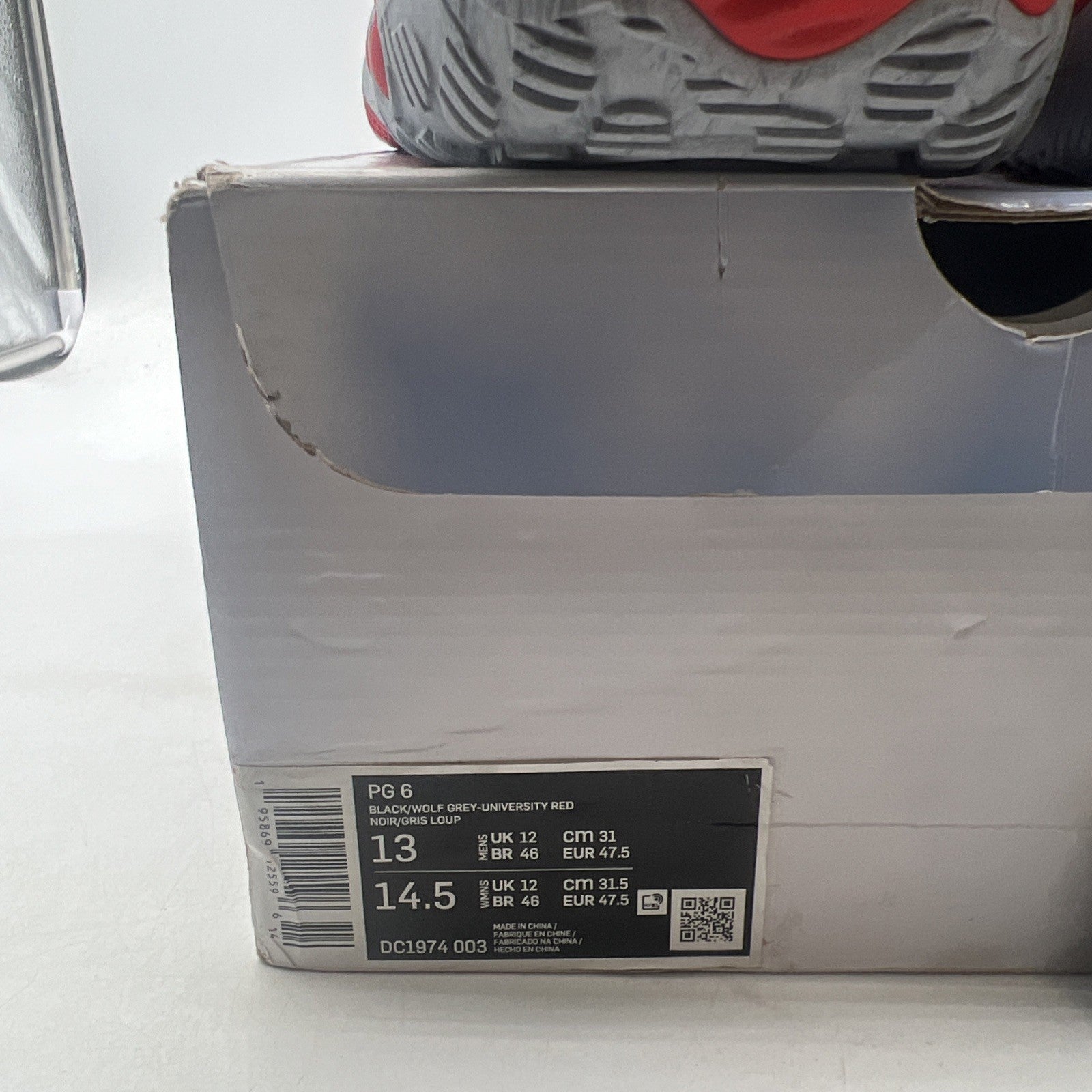 Size 13 - Nike PG 6 Bred Black/Red/Wolf Grey (DC1974-003)