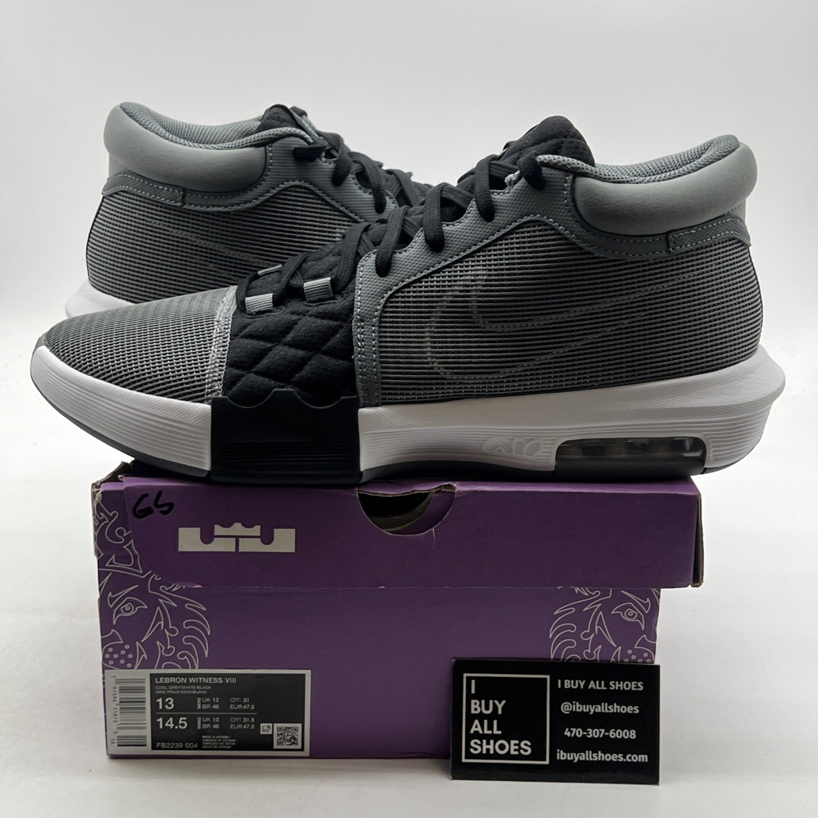 Size 13 - Nike LeBron Witness 8 Cool Grey Black (FB2239-004)