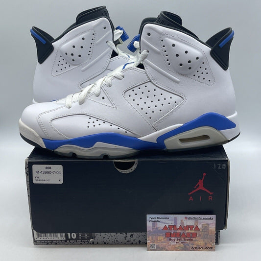 Size 10 - Air Jordan 6 Retro 2014 Sport Blue White Leather (384664-107)