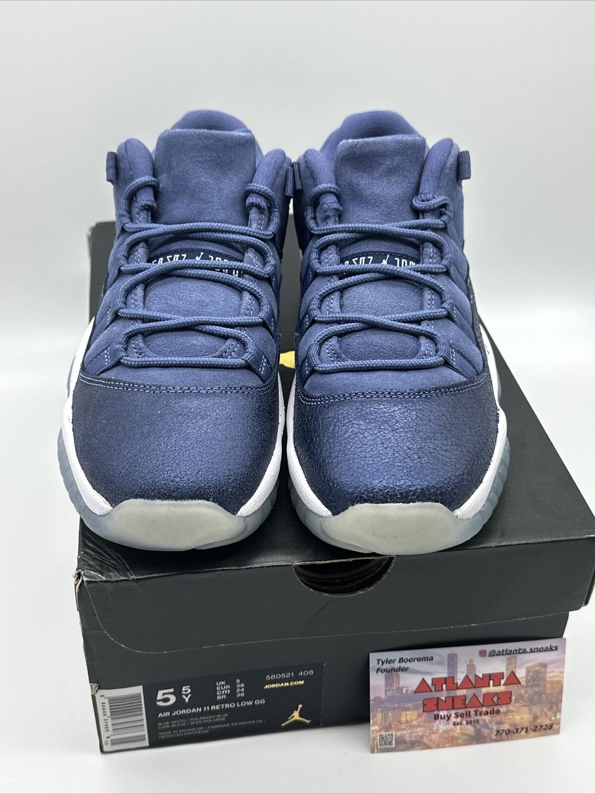 Grade School 5.5 Air Jordan 11 Retro Low Blue Moon/Polarized Blue new