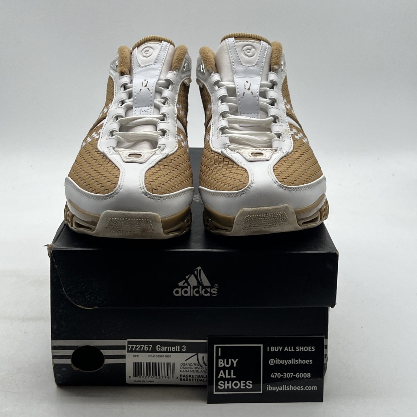 Size 7.5 - Adidas Kevin Garnett 3 Mens White Tan 2006 NBA All-Star (772767)