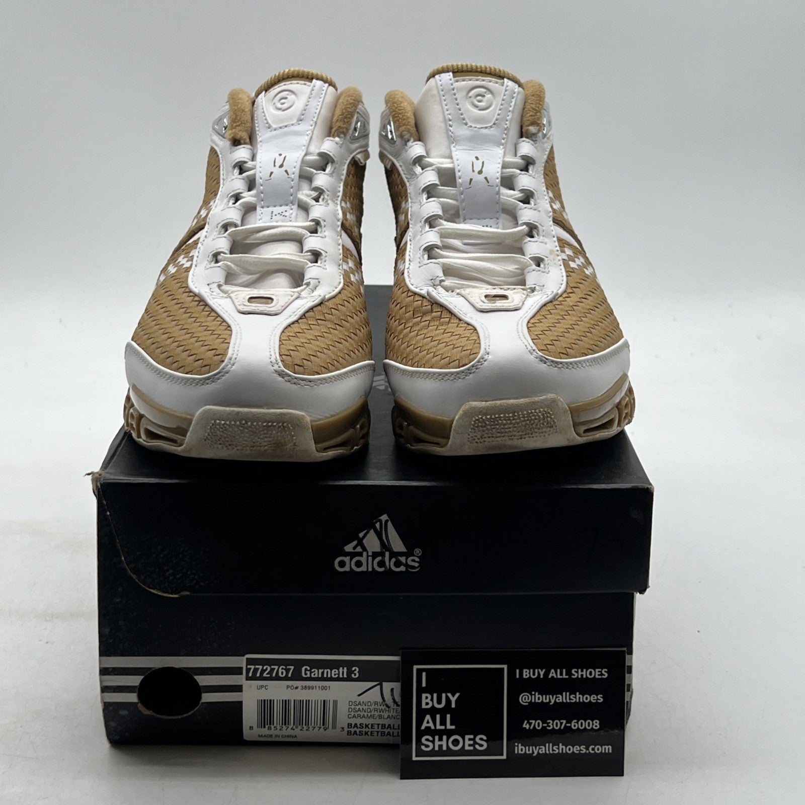 Size 7.5 - Adidas Kevin Garnett 3 Mens White Tan 2006 NBA All-Star (772767)