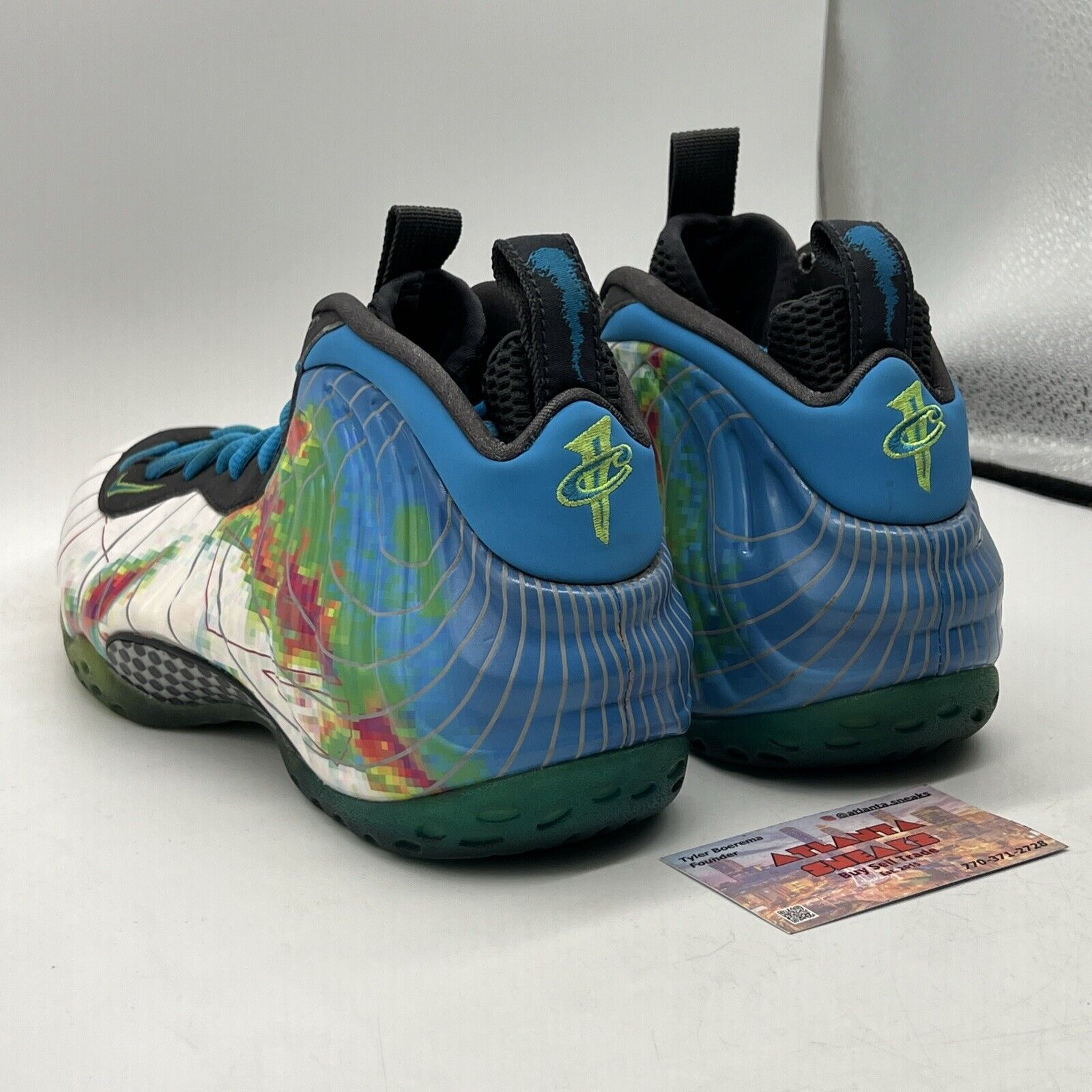 Size 10 - Nike Air Foamposite One PRM Weatherman White Green Yellow (575420-100)