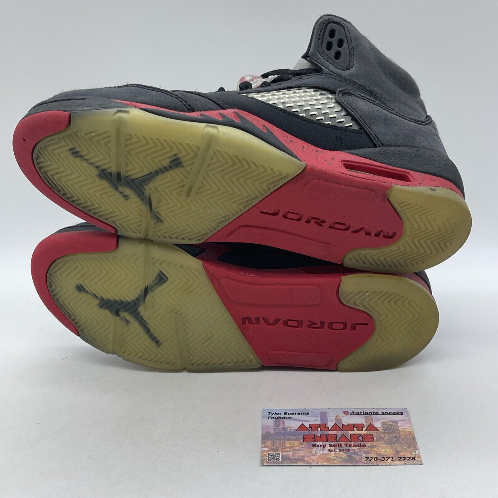 Size 7Y - Nike Air Jordan 5 V Retro Satin Bred Black Red Suede (440888-006)