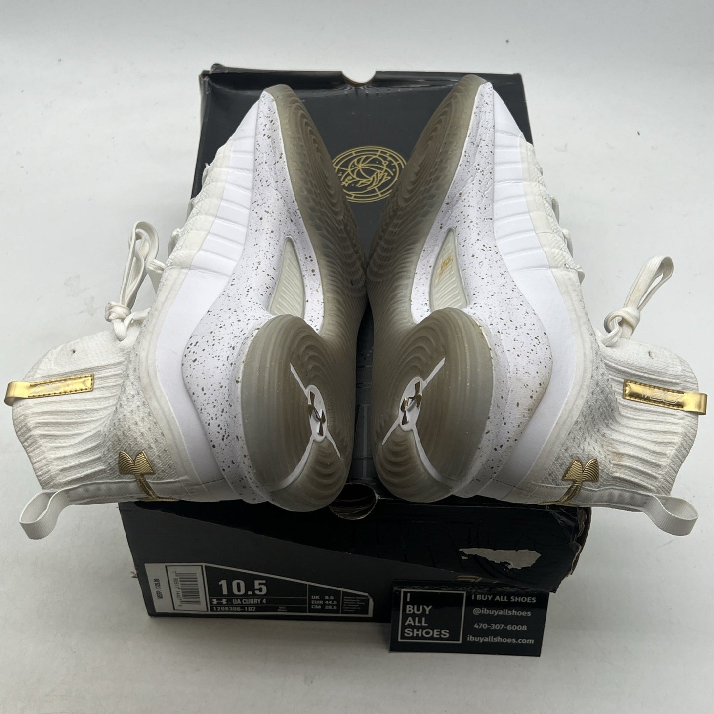 Size 10.5 - Under Armour Curry 4 2017 White Gold (1298306-102)